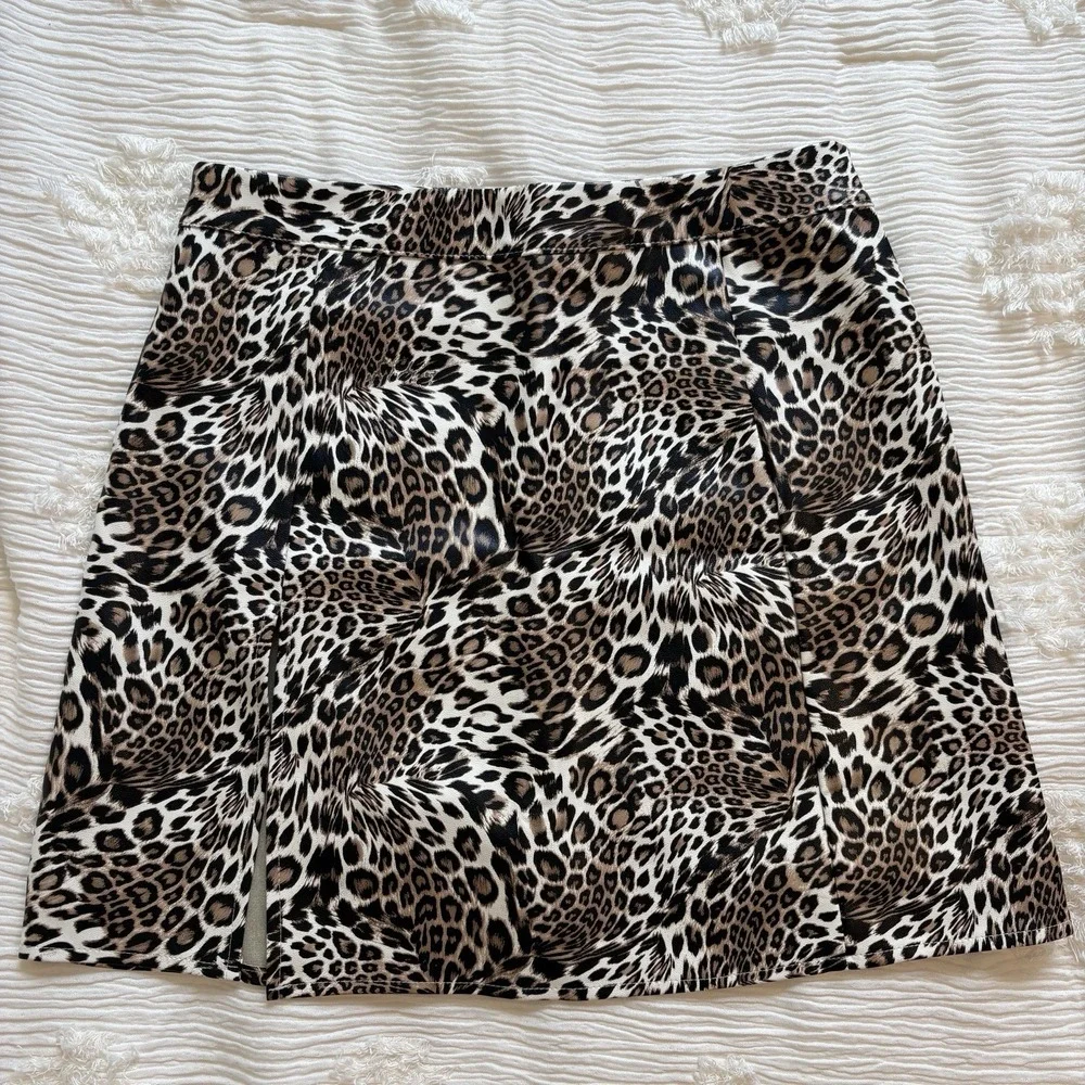 PRINCESS POLLY Samira Leopard Mini Skirt Cheetah Print‎ Vintage Y2K Indie